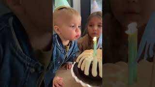 TWO YEAR OLD STRUGGLES TO BLOW OUT HIS BIRTHDAY CANDLES!