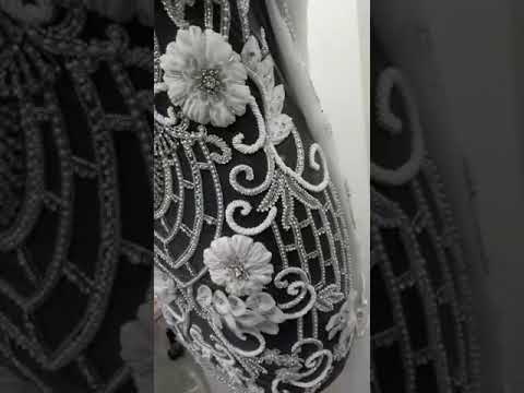 Net Fabric Manipulation Embroidery Skirt