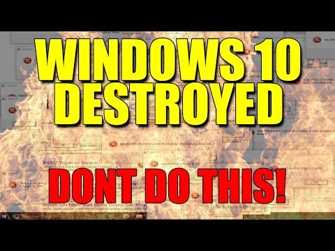 Destroying Windows 10 Running Memz Virus | Windows 10 Destruction!