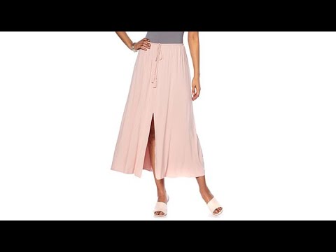 Daisy Fuentes Center Slit Maxi Skirt