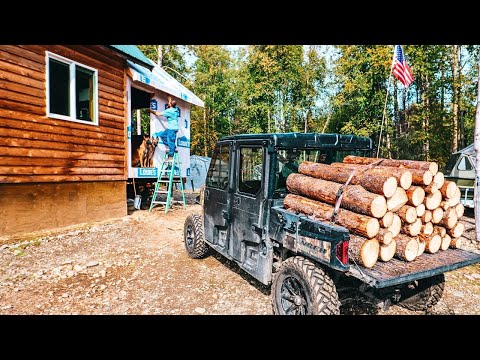 FALL Day in the Life! Cabin Addition | Homeschool | Restocking Firewood + DIY Fall Garland...