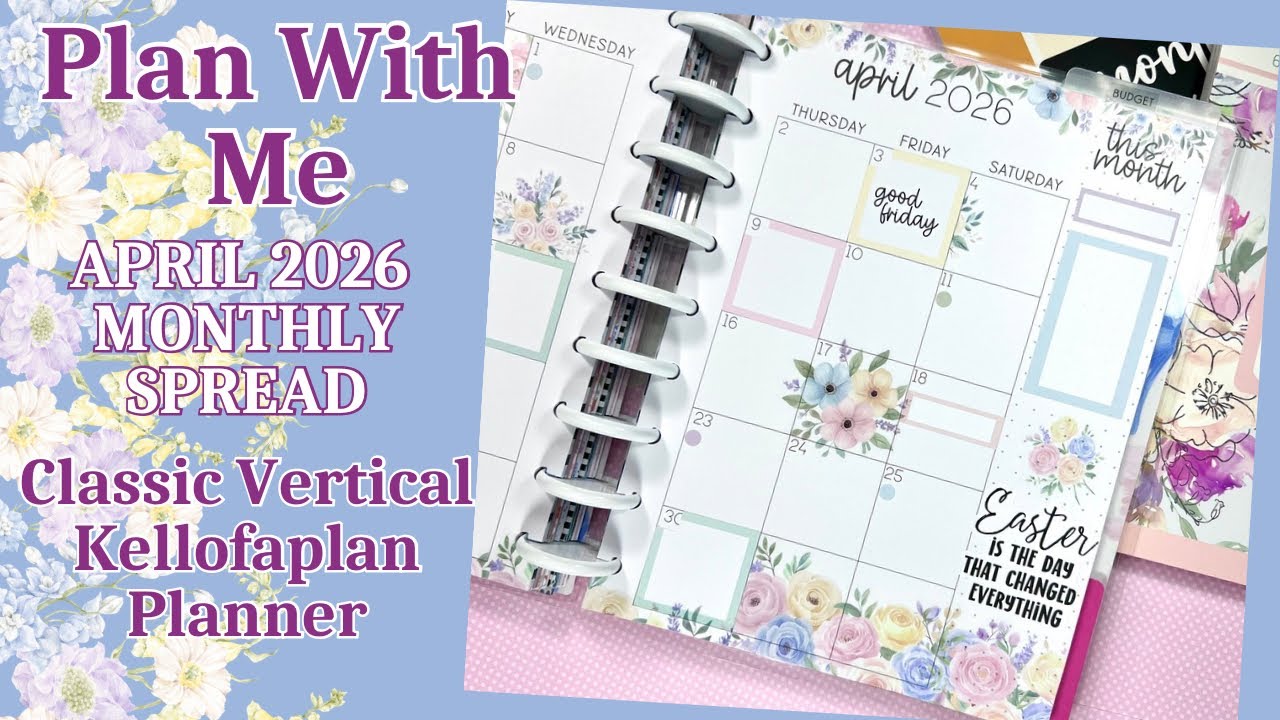 APRIL 2026 CATCHALL MONTHLY SPREAD | PLAN WITH ME | CLASSIC KELLOFAPLAN VERTICAL LAYOUT PLANNER