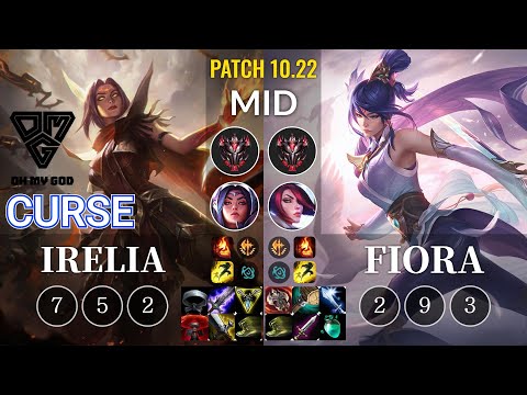 OMG Curse Irelia vs Fiora Mid - KR Patch 10.22