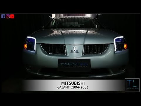MITSUBISHI GALANT 2004-2006 HEADLIGHTS/FAROS CON TIRA LED CONTINUA