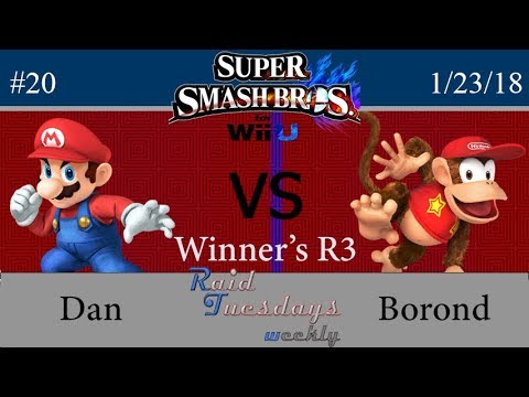 RAID Tuesdays #20 - SSB4 - Dan (Mario) vs Borond (Diddy) - Winner's Round 3
