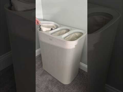 laundry hamper upgrade 🧺🤍 #amazonfinds #organization  #asmrsounds