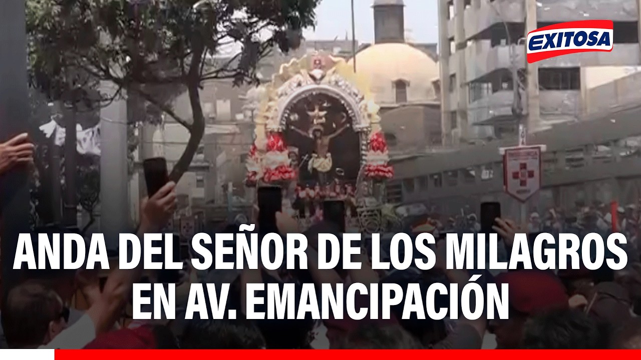 🔴🔵 Anda del Señor de los Milagros en Av. Emancipación