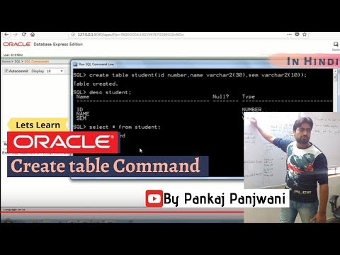 Oracle in Hindi By Pankaj Panjwani | 2 | Create table Command