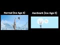 Ice Age 3 Blue Sky Studios Aardvark Style Bubble Trouble Side By Side