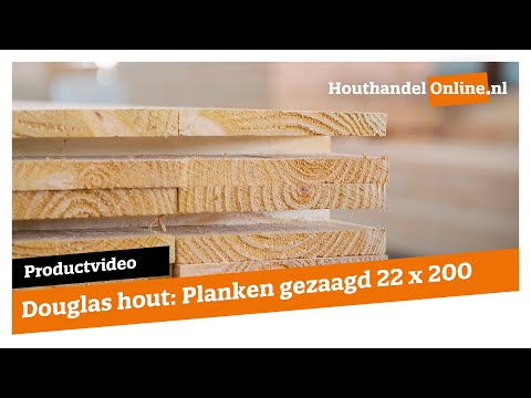 Plank Douglas hout 22x200mm fijnbezaagd  video