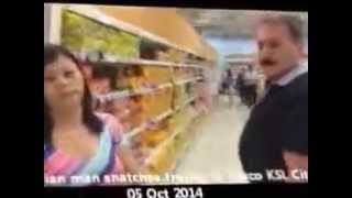 preview picture of video 'Caucasian bully snatches trolley from family with young infant @ Tesco KSL JB'