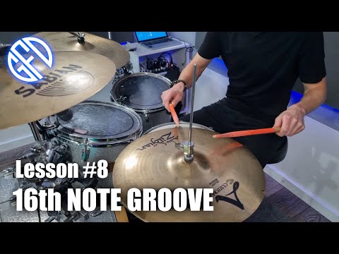 Step-by-step guide to this beginner-friendly 16th note groove - Drum Lesson #8