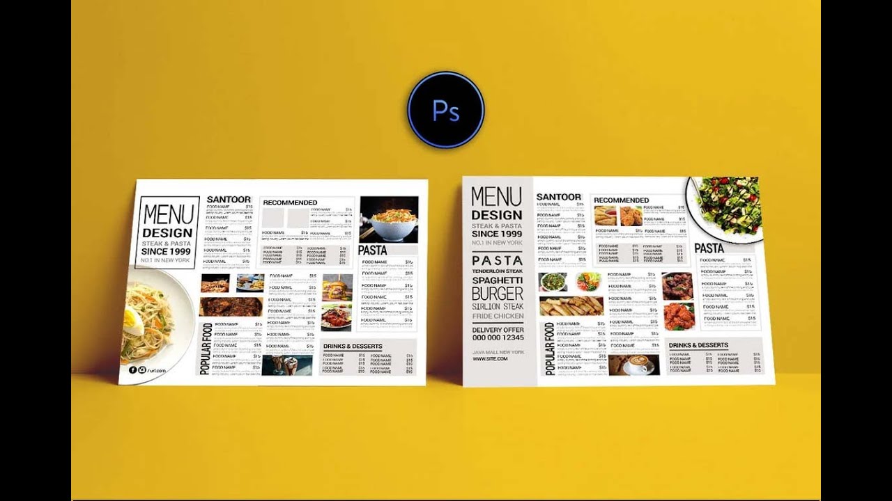 How to edit a PSD file in Photoshop | Food Menu Templates, Printable Restaurant Menu