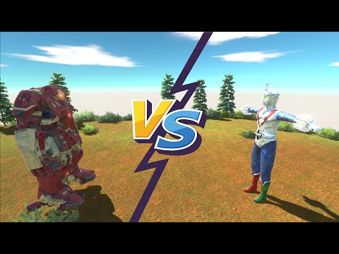 HULK BUSTER VS ZONE FIGHTER WHO WILL WIN - Animal Revolt Battle Simulator