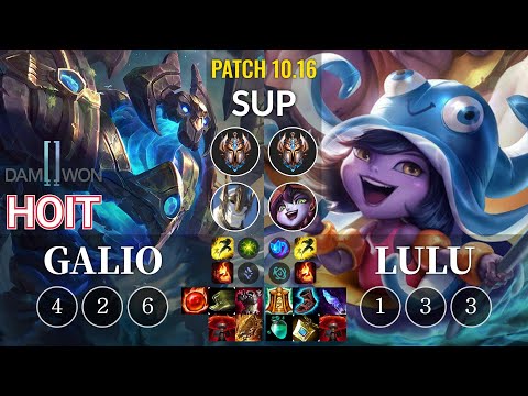 DWG Hoit Galio vs Lulu Sup - KR Patch 10.16