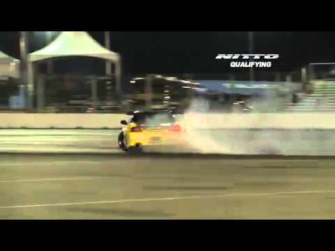 ROBBIE NISHIDA   During Qualifying for Top 32 @ Formula Drift Las Vegas 2011 (first run)