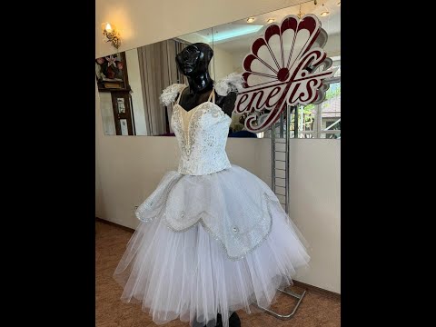 Балетный костюм Снежинки Танец Вальс Щелкунчик Вальс цветов F 0107C - video 2