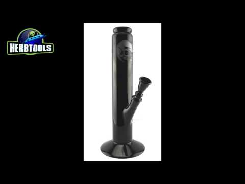 ALIEN SKULL BLACK STUBBY GLASS BONG [HD] [HERBTOOLS]