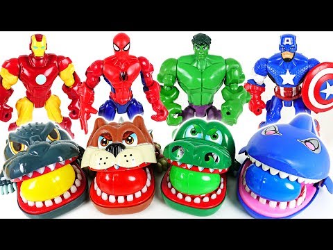 Marvel Avengers Hulk, Spider Man and terrible crocodile, dinosaur, shark surprise egg - DuDuPopTOY