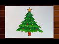 Easy Christmas Tree Drawing || How To Draw Christmas Tree Step By Step For Beggeiner's..