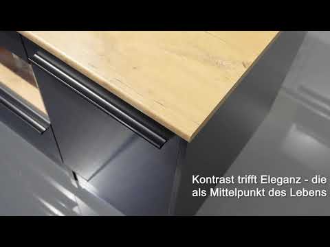 Küchenblock JAZZ - inklusive Elektrogeräte - schwarz matt