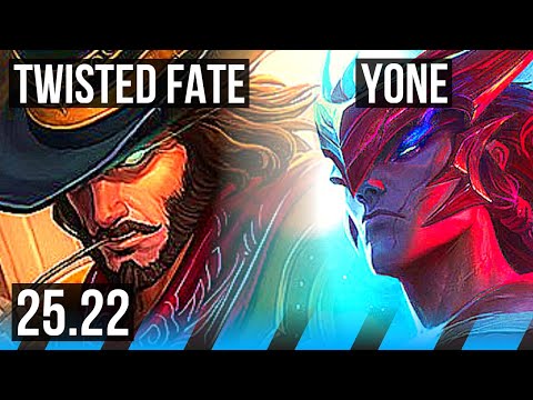 TWISTED FATE vs YONE (MID) | EUW Master | 25.22