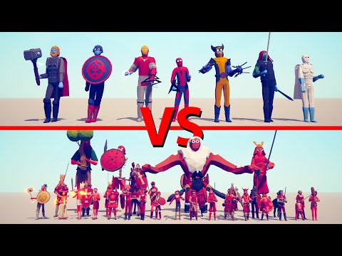 MARVEL Team vs MELEE Team - Totally Accurate Battle Simulator TABS