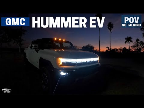 The 2022/23 GMC Hummer EV Is a Very Cool Pickup Truck At Night - POV Test Drive