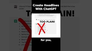 Chat GPT for Perfect Blog Post Headlines #shorts thumbnail