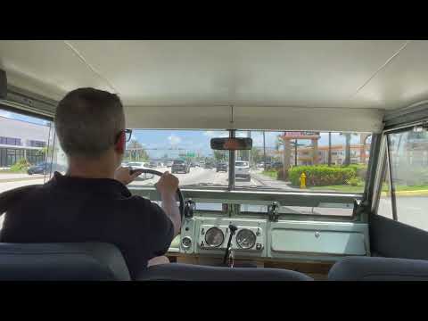 1970 Land Rover Series IIA Green Highway Driving & Top Speed-Fairey OD (64mph with strong frontwind)