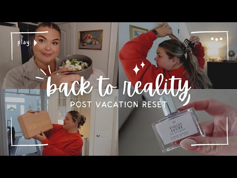 new claw clip style, spring perfume, trying new makeup, opening packages + groceries | reset vlog