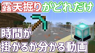 【マインクラフト】露天掘りにどれだけ時間が掛かるか分かる動画（128×128マス）#shorts