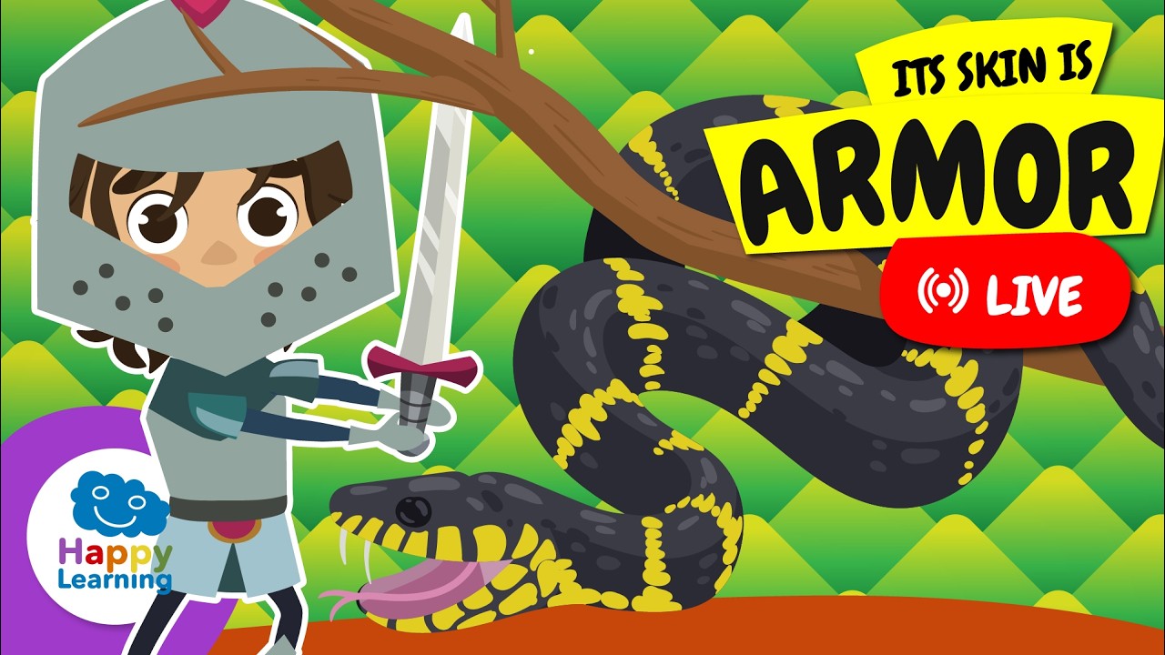 🔴 LIVE | 🐍 REPTILES and THEIR POWERFUL SKIN 🐊 | Educational Videos for Children | @HappyLearningEN