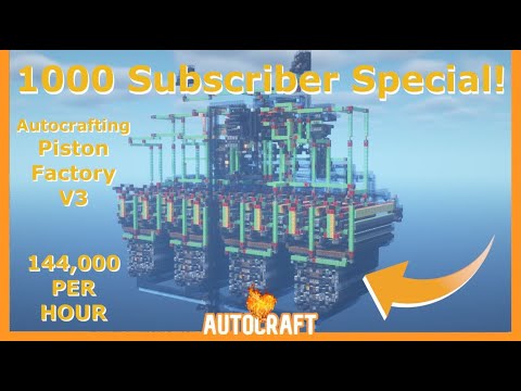 1000 Subscriber Special! Auto Crafting Piston Factory V3 (144,000 Pistons Per Hour) Minecraft 1.17.1