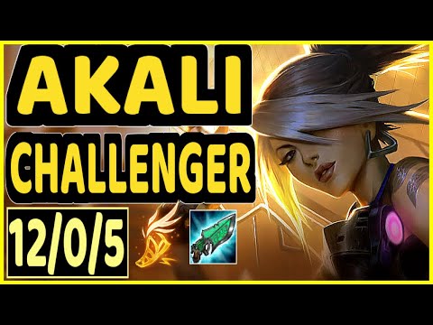 KATEVOLVED (AKALI) - 12/0/5 KDA CHALLENGER GAMEPLAY - NA