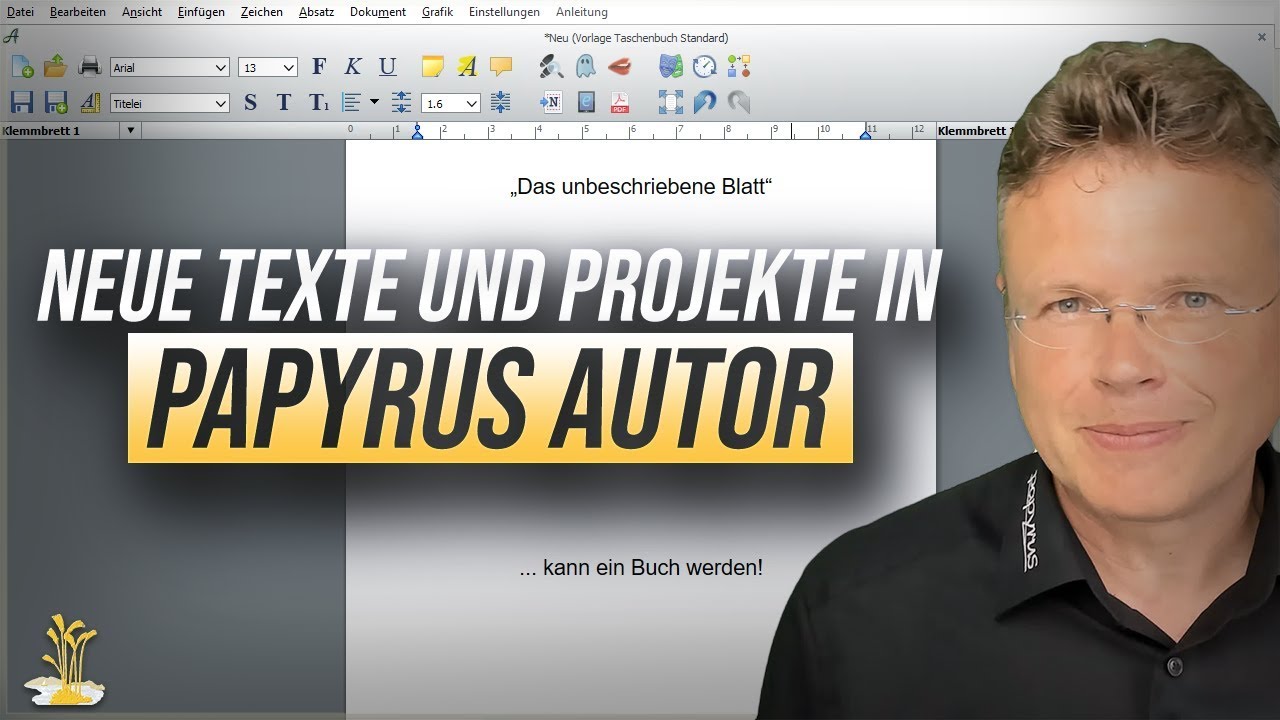 Neue Texte und Projekte in Papyrus Autor anlegen