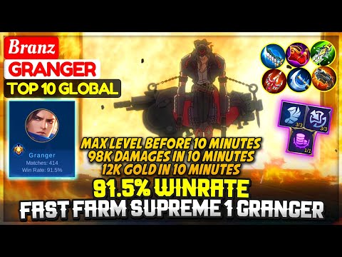 91.5% Winrate, Fast Farm Supreme 1 Granger [ Top 1 Global Granger ] Branz - Mobile Legends