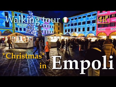 Empoli & Christmas market 2024🎄(Tuscany), Italy【Walking Tour】4K
