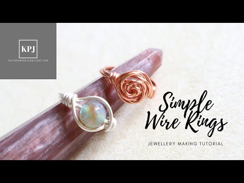 Simple Wire Rings - Wire Rose Ring -  Wire Bead Ring - Jewellery Making Tutorial