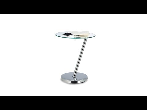 Table d’appoint ronde en verre et métal Argenté - Verre - Métal - 45 x 52 x 45 cm