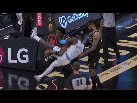 LAKERS VS RAPTORS FIGHT! OG ANUNOBY FLIPS SCHRODER TO THE FLOOR & HARRELL GETS EJECTED!