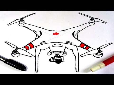 Como Desenhar um Drone DJI Phantom 3 !!! How to Draw a Drone