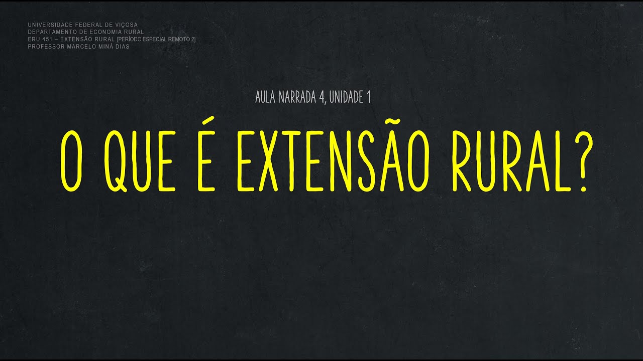 O que é Extensão Rural? [Aula Narrada 4]