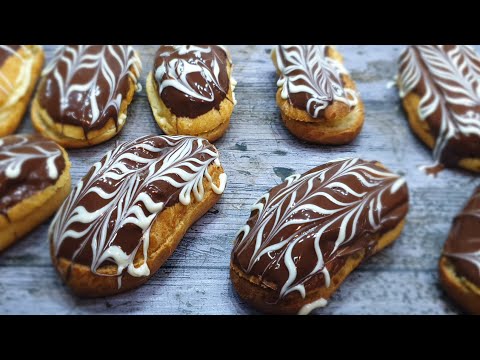 اسهل و الذ اكلير  بمكونات بسيطة Best Chocolate Eclairs Rezept mit Creme patissiere.