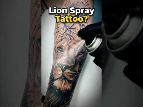 Spray Paint Tattoo?! 😳 Lion Looks TOO REAL 🦁🔥