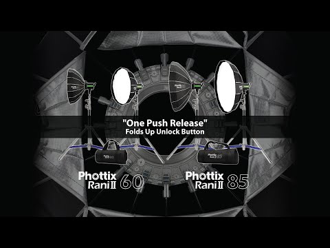 Phottix Rani II Folding Beauty Dish - "One Push Release" Folds Up Unlock Button