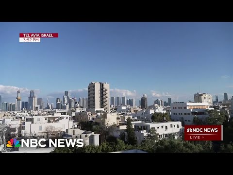 Air raid sirens sound across Tel Aviv on live TV