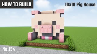 マイクラ建築：かわいい豚の家の作り方。10x10ブロックで簡単に。No.154【Minecraft】