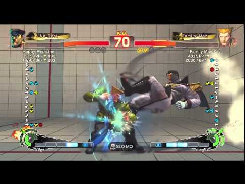 Happy Medicine (M.Bison/Dictator) vs. Family Man Kev (Guile)  SSF4: AE 2012 Xbox Live