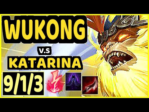 HARAMBE (WUKONG) vs KATARINA - 9/1/3 KDA MID CHALLENGER GAMEPLAY - NA